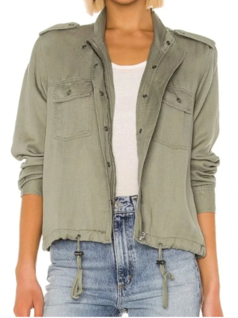 Rails Collins Olive Green Military Utility Cargo Jacket Size Small